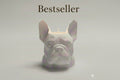 Coastal Frenchie Candle - Sea Salt scented soy candle in stonecast French Bulldog head container with cotton wick
