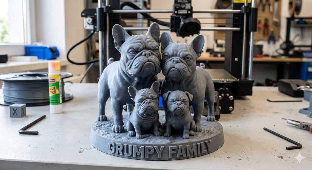 The Grumpy Family: French Bulldog 3D Figurine