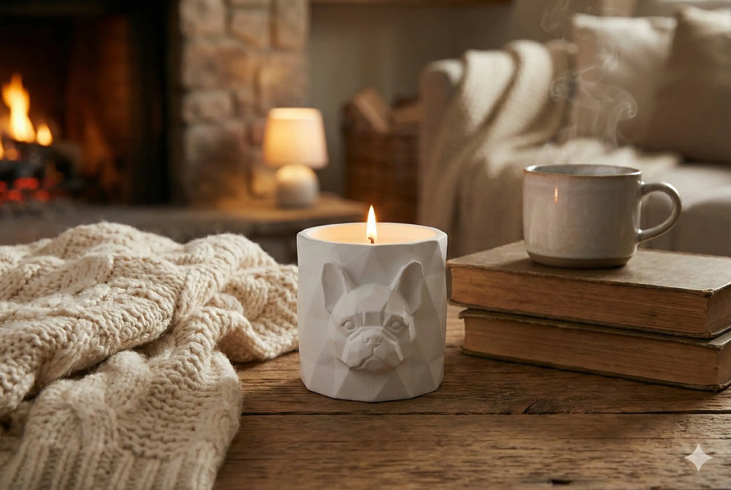 Low Poly Frenchie Candle - Angry Frenchie