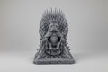 French Bulldog on Iron Throne 3D printed resin charcoal figurine