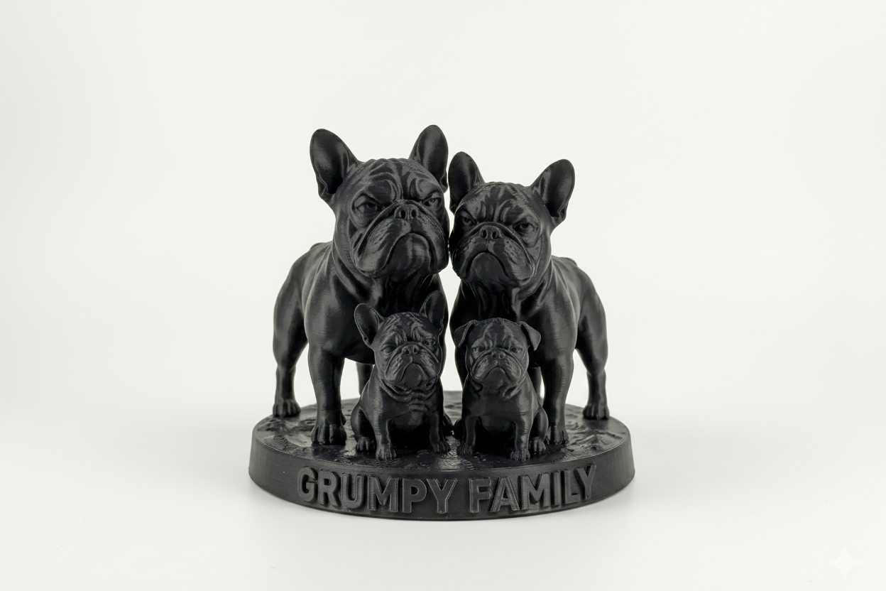 The Grumpy Family: French Bulldog 3D Figurine