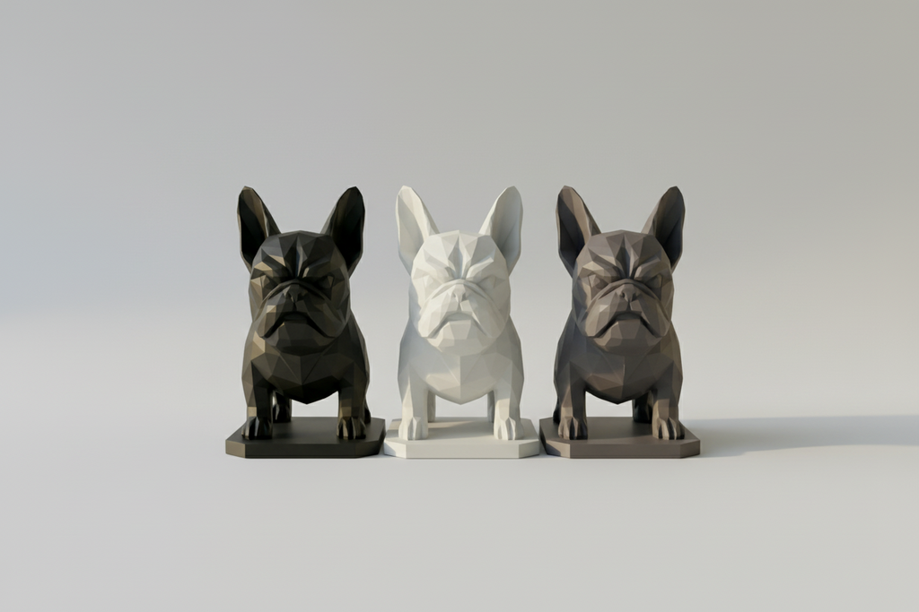 The Angry Frenchie Geometric Statue