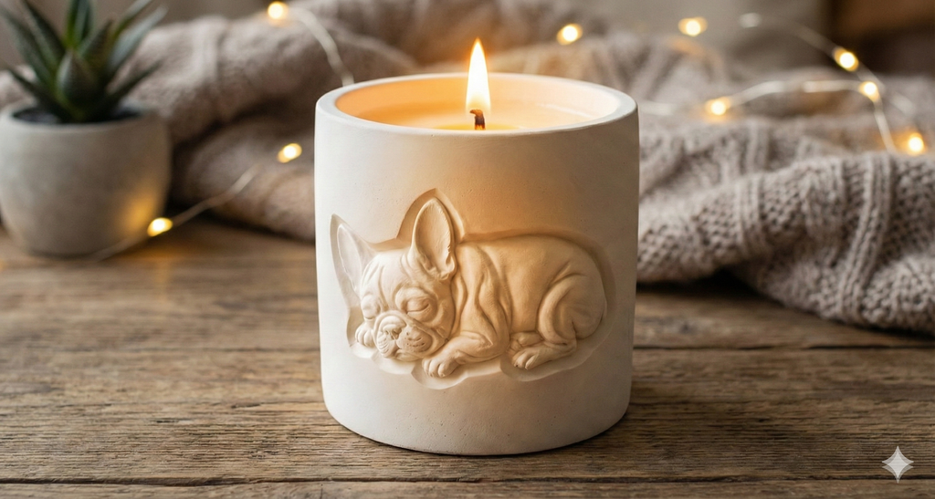 Sleepy frenchie lavender candle - Angry Frenchie