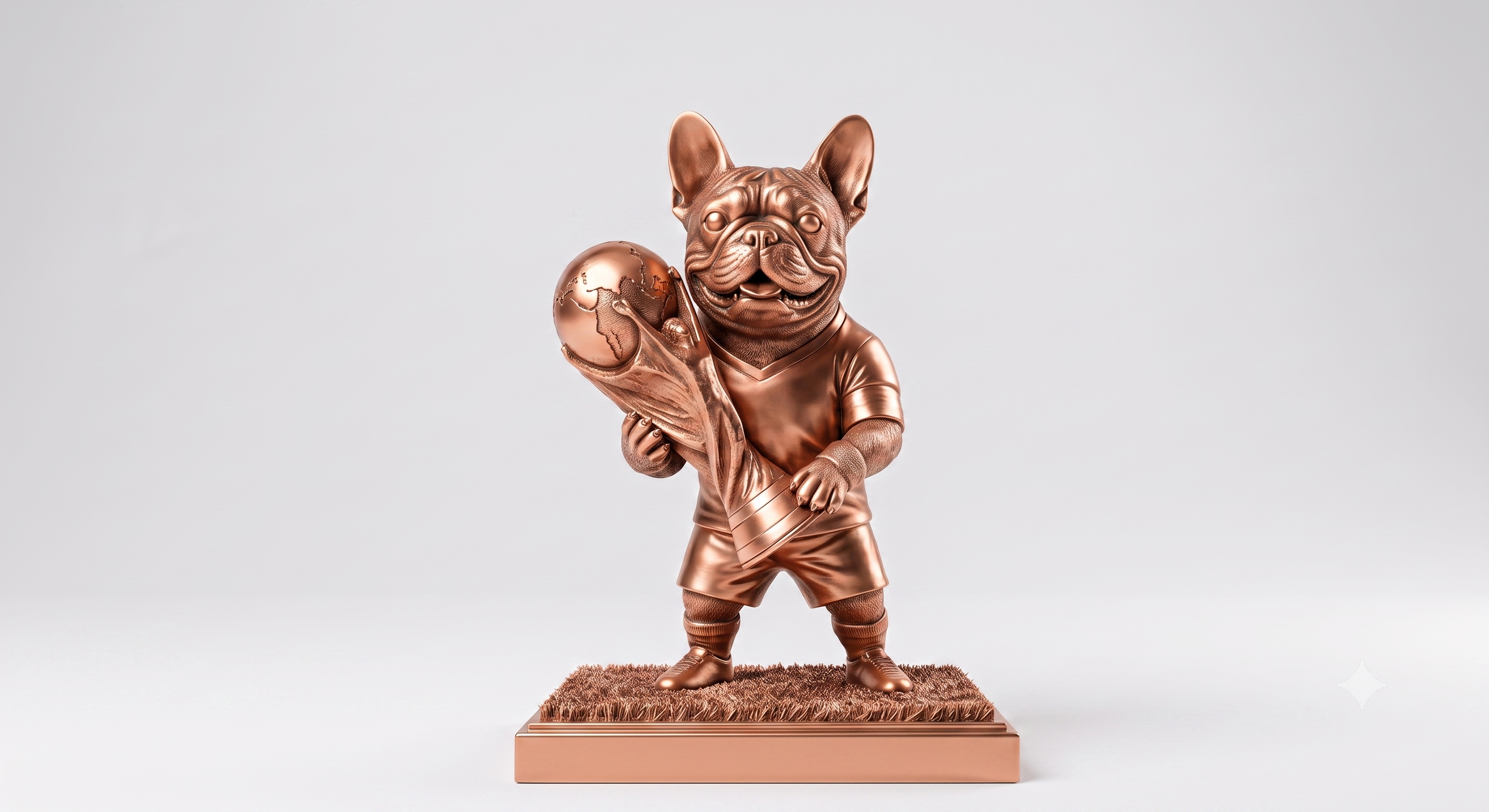 The World Cup Frenchie | 20cm 3D Printed French Bulldog | Football Trophy Figurine Collectible Gift UK