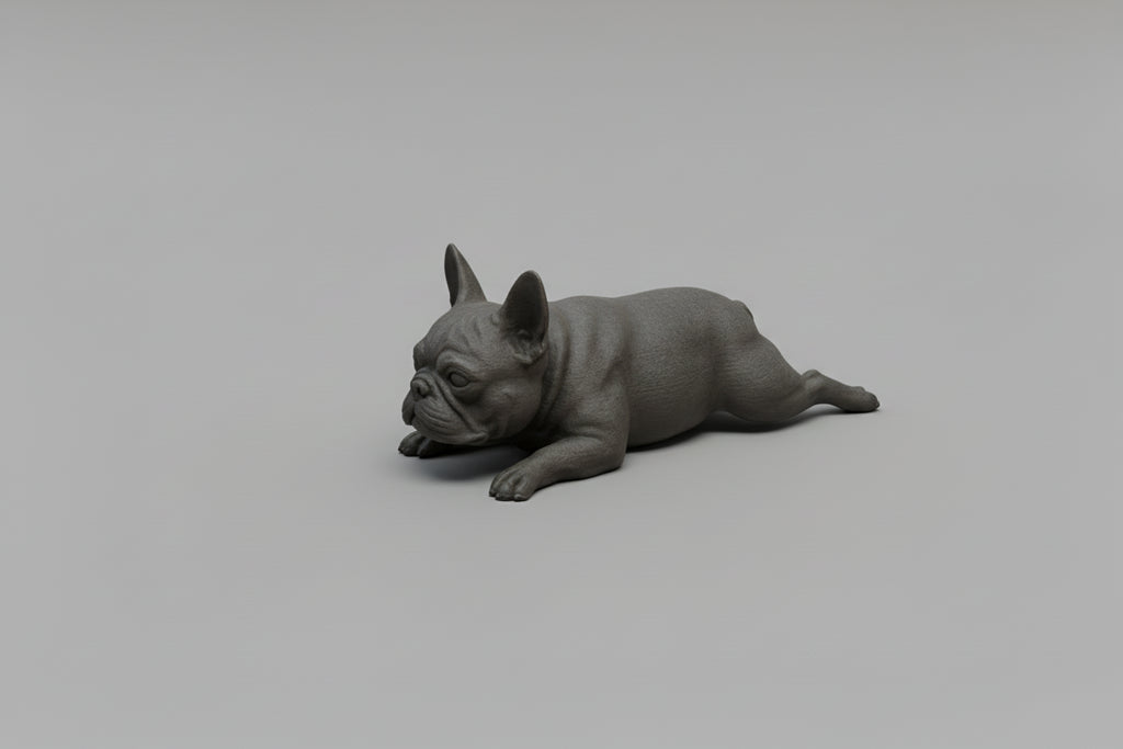 Der "Brotlaib"-Sploot: 3D-gedruckte Französische Bulldoggenfigur