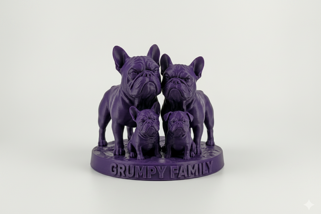 The Grumpy Family: French Bulldog 3D Figurine