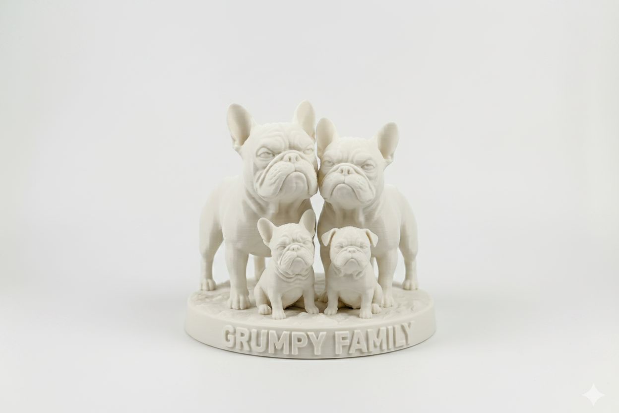 The Grumpy Family: French Bulldog 3D Figurine
