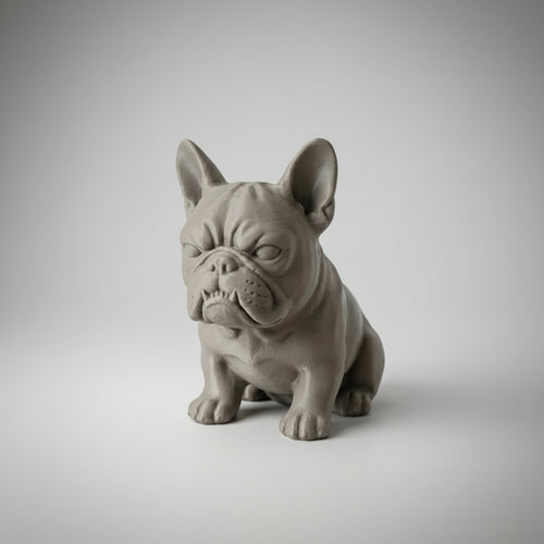 Grumpy French Bulldog figurine 3D printed PLA matte finish