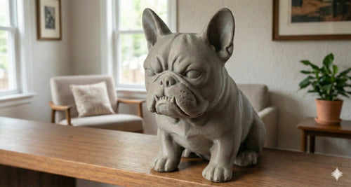 "The Grumpy Frenchie" – 3D Printed Angry French Bulldog Figurine (Mono Color) - Angry Frenchie