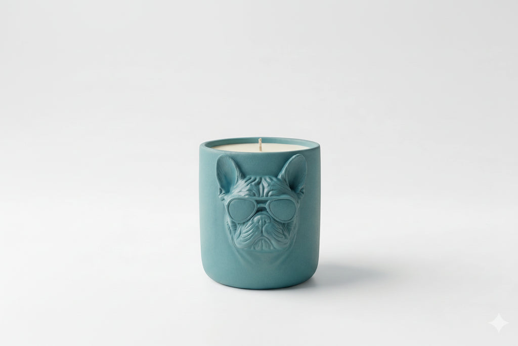 French Bulldog Summer Breeze Candle | Stoneware Vessel