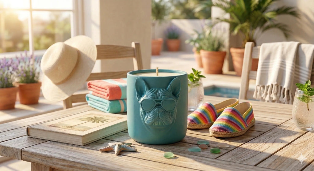 French Bulldog Summer Breeze Candle | Stoneware Vessel